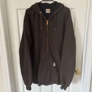 Carhartt Men’s Brown Heavy Weight Zip Up Hoodie XL Tall
